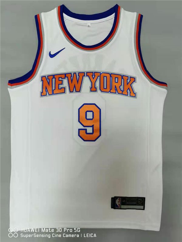 Men New York Knicks #9 Barrett White Game Nike 2021 NBA Jersey